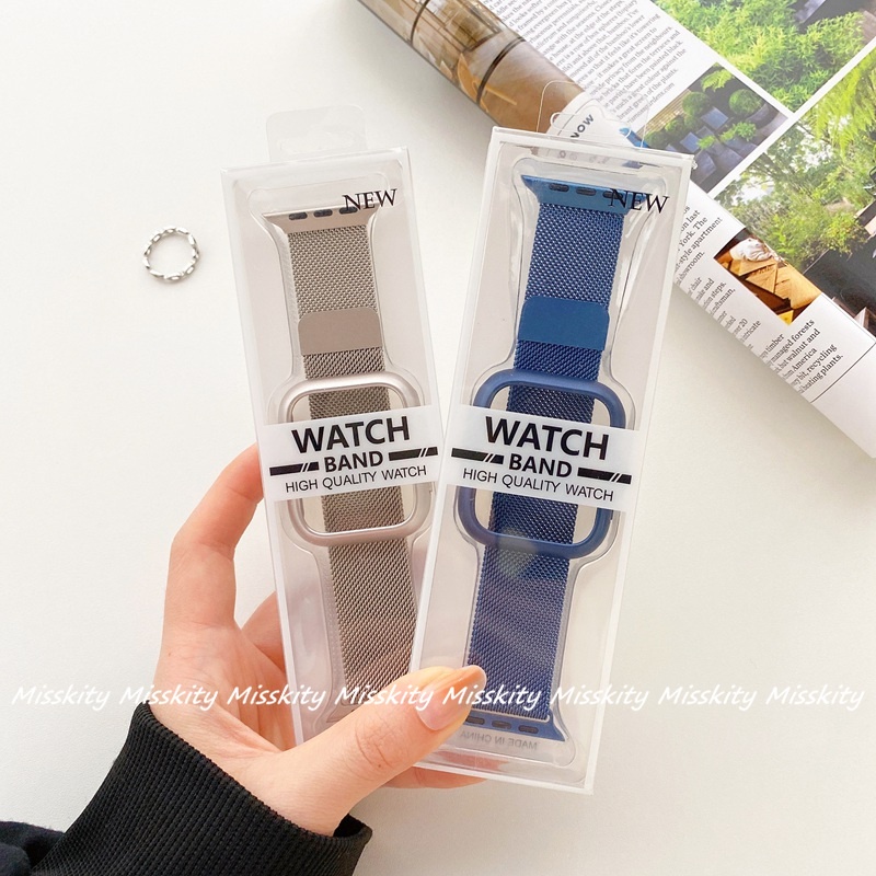 Dây Đồng Hồ Đeo Tay 2 Trong 1 Bằng Thép Không Gỉ Dành Cho Aple Watch 7 Band 45mm 41mm 42mm 40mm 44mm Series 6 3 4 5 SE 6