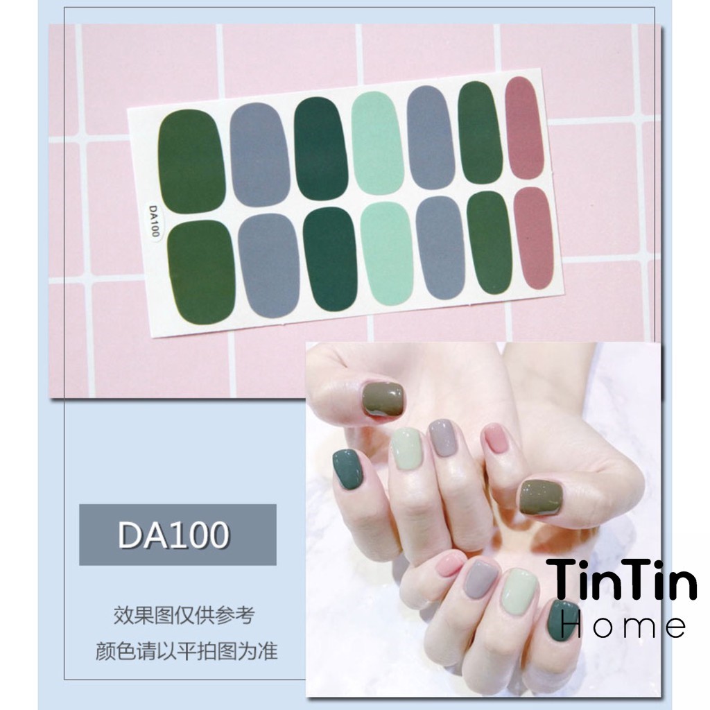 14 nhãn dán trang trí móng tay chống thấm nước phong cách Hàn Quốc TINTIN NAIL02