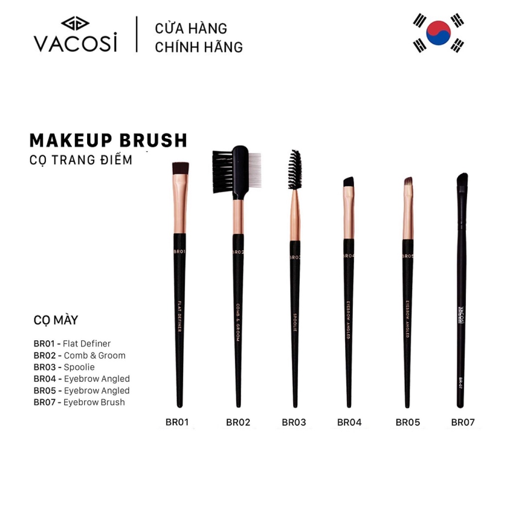 Cọ Lược Và Bàn Chải Vacosi Eyebrow Brushe BR02