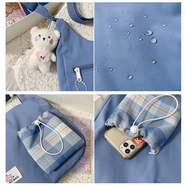 Túi đeo vai ENVIROSAX vải canvas cỡ lớn thiết kế dễ thương cho nữ