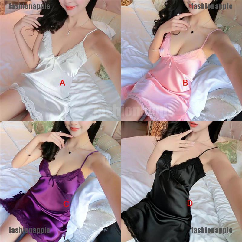 Đầm Ngủ Lụa Phối Ren Gợi Cảm Cho Nữ