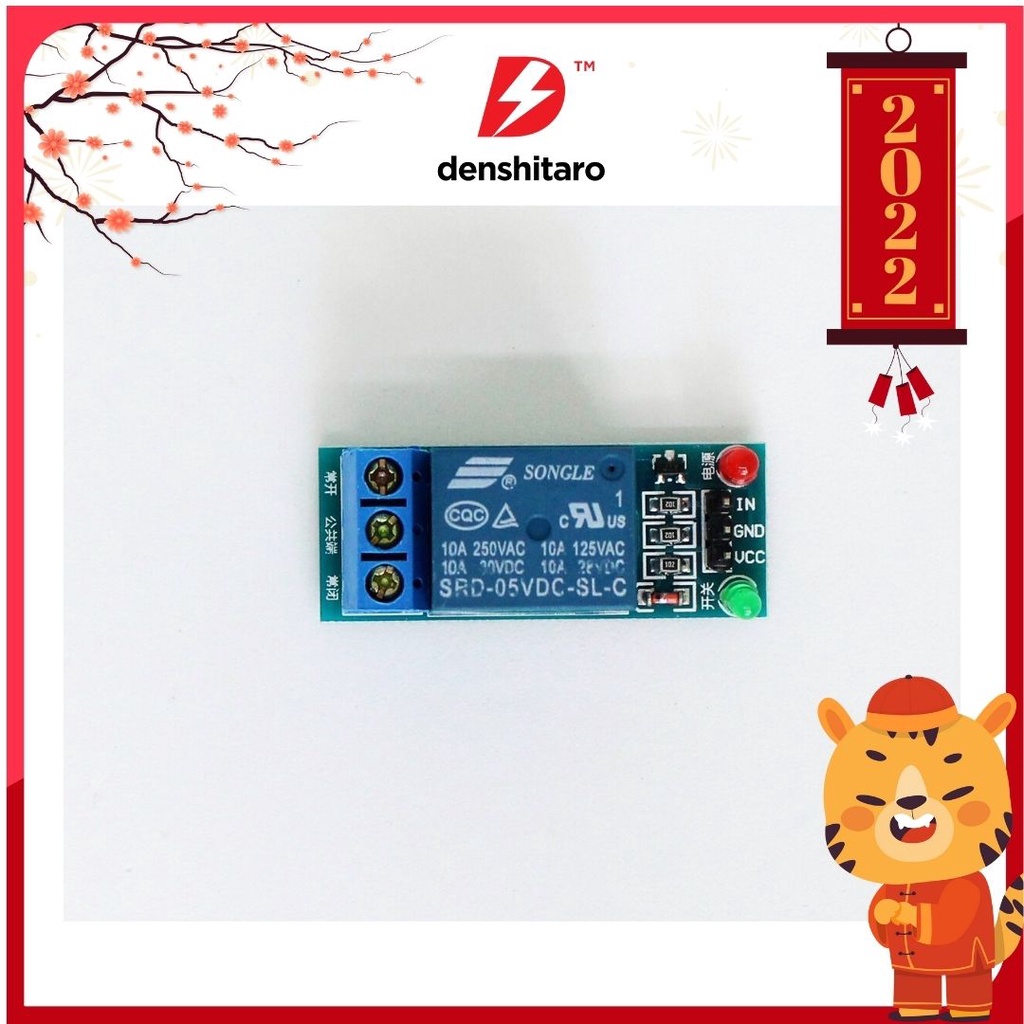 Denshitaro Relay 1 kênh 5V-10A 220VAC 30VDC Rơ le 1 kênh D00- 015
