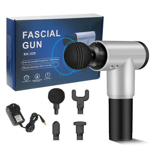 Máy Massage Cầm Tay toàn thân dạng súng,4 đầu 6 chế độ trị liệu đau mỏi vai gáy,đau giãn cơ - bảo hành 6 tháng