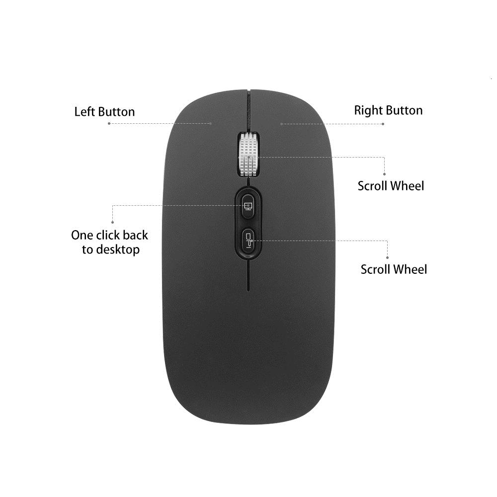 Chuột Máy Tính Siêu Mỏng Không Gây Tiếng Ồn 2.4g 1600 Dpi