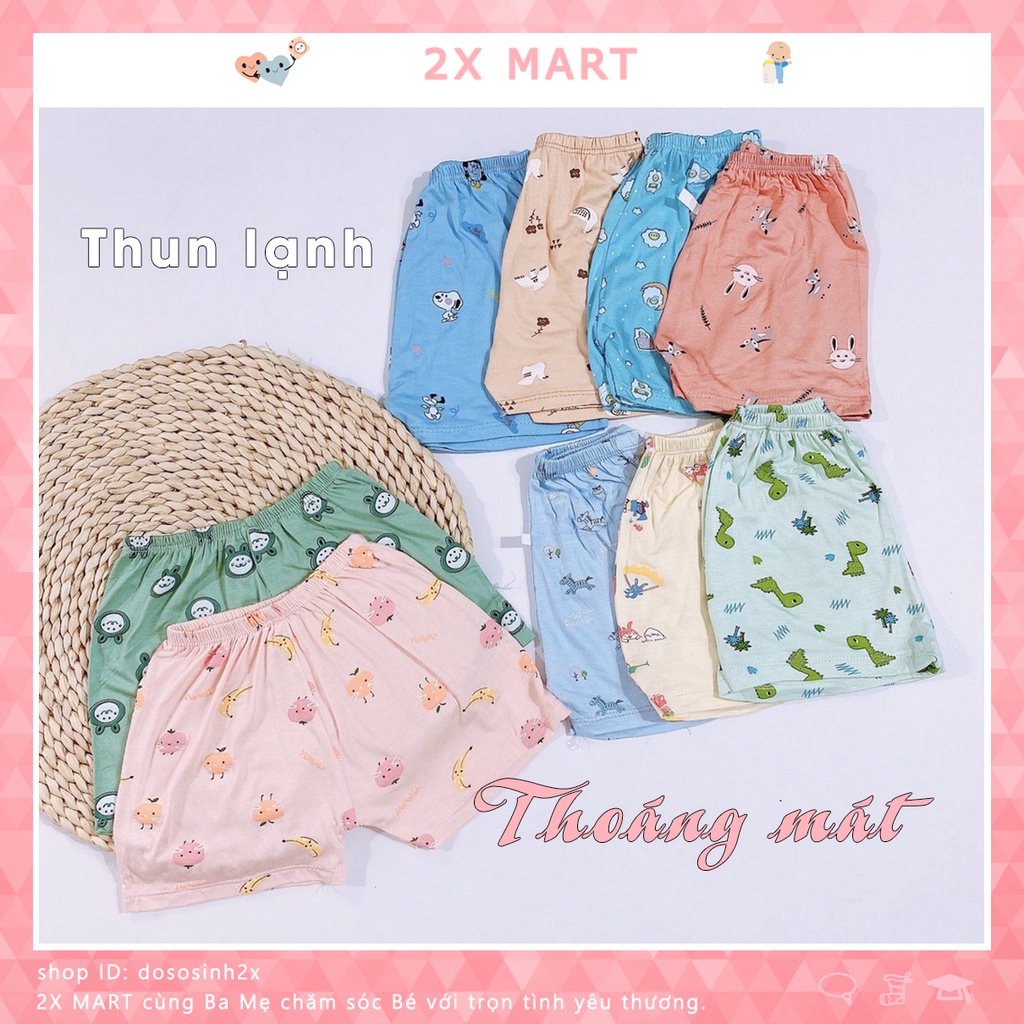 Quần đùi bé trai và quần chục cho bé gái sooc trẻ em hè thu cộc cotton giấy siêu mát