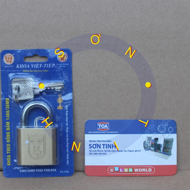 Khóa VIỆT TIỆP treo đồng bấm 01280 0138 MB 0152 01601