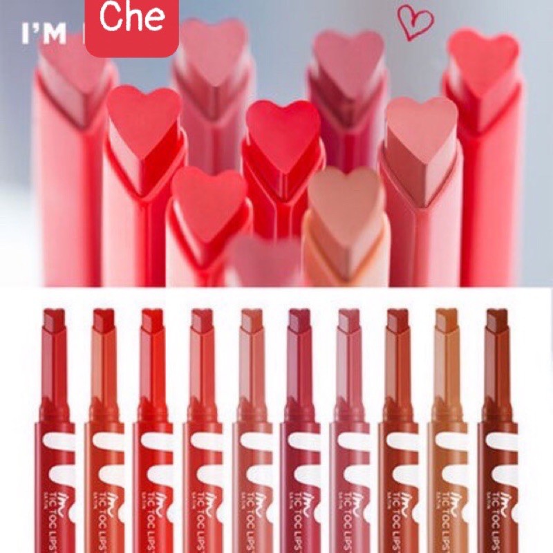 🌷[Tặng bút viết] Son trái tim I'M MEME TIC TOC LIPSTICK