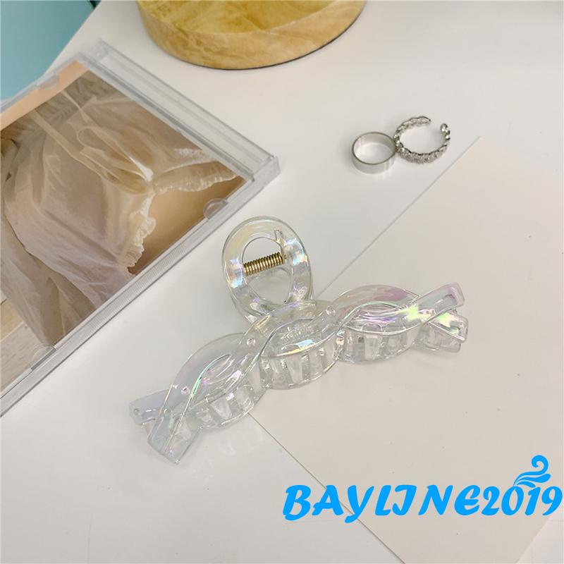 Kẹp tóc trong suốt họa tiết hình học phong cách retro cho nữ