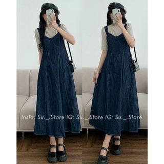 Váy Yếm DENIM viền chỉ chun lưng STYLE ULZZANG