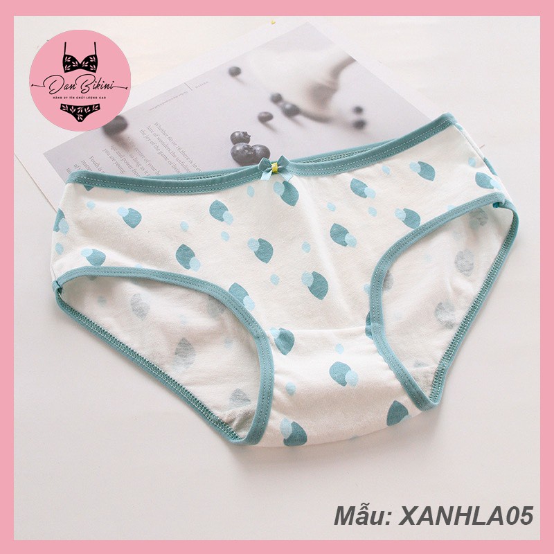 Quần Lót Nữ Cotton kháng khuẩn thoáng mát tông xanh lá dễ thương mã 1311
