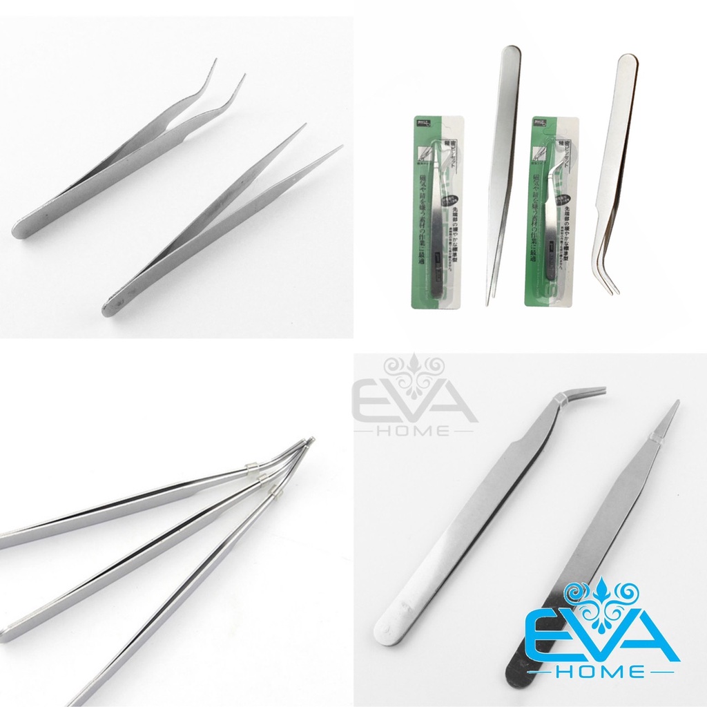 Nhíp Gắp Mũi Nhọn Đầu Cong / Đầu Thẳng Đa Năng Stainless Steel Point Tweezer