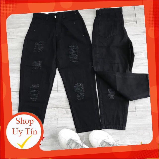 Hàng nhập khẩu Quần baggy jean nữ cao cấp, lưng cao, cắt rách nhiều, quần jean nữ Minh Hai Store MS02 Liên hệ mua hàng 0