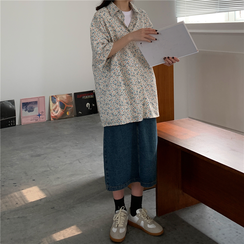 Áo Sơ Mi Hoa Tay Ngắn Thời Trang Dành Cho Nữ