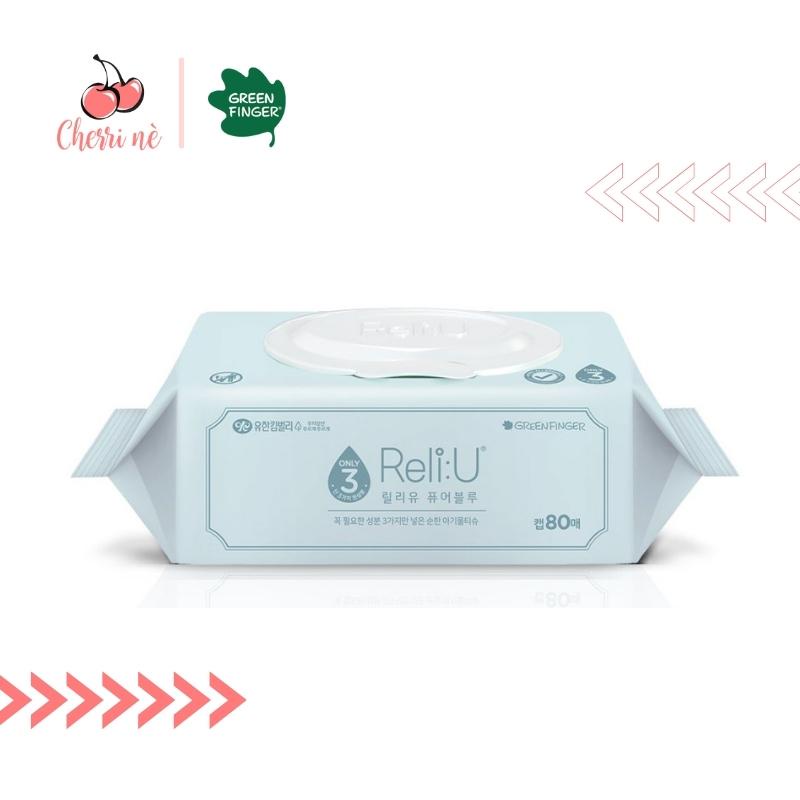 Khăn Giấy Ướt Hàn Quốc Greenfinger ReliU Dịu Nhẹ Cho Bé