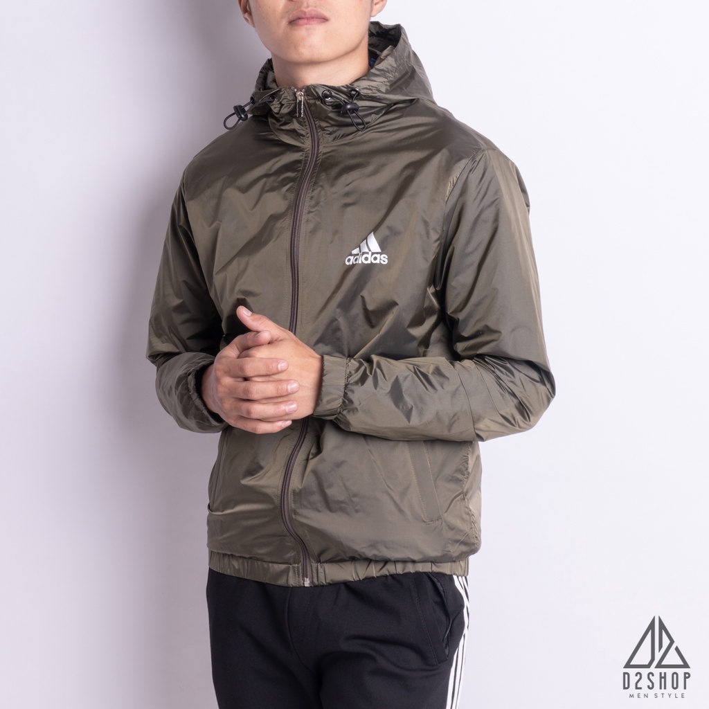 Áo khoác gió nam D2shop vải dù, màu xanh rêu ADIDAS [K360]