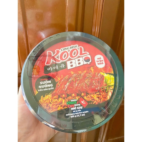 Mì trộn Cung Đình Kool tô 90g vị trứng muối và tô 105g BBQ sườn nướng Hàn Quốc