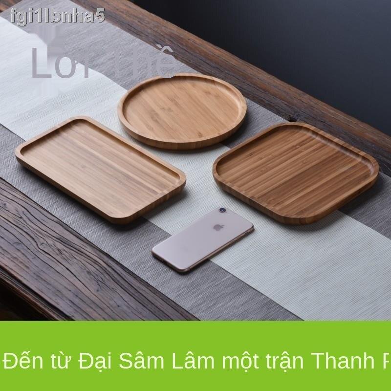 Khay trà tre Hình chữ nhật Đĩa gia dụng Phong cách Bản Đơn giản Bộ tách Kích thước cất giữ đựng bánh mì