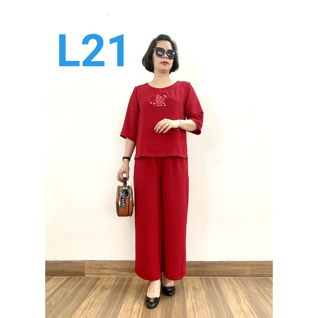 Đồ Bộ Nữ Trung Niên Tay Lỡ Chất Liệu  Đũi Cao Cấp  Vải loại 1  Không nhăn không xù khi giặt - Laddy Store