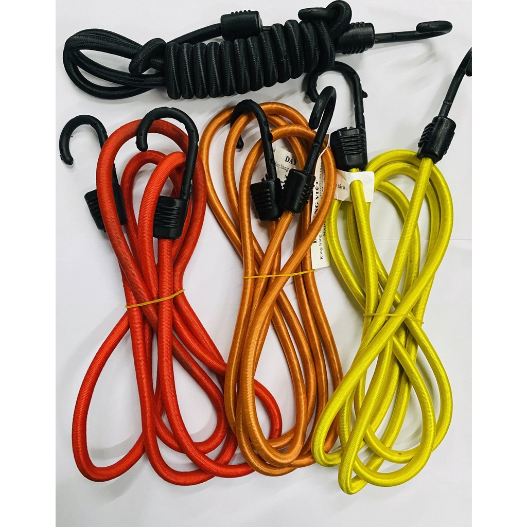 Dây thun ràng hàng xe máy phi 8 x 2m móc nhựa
