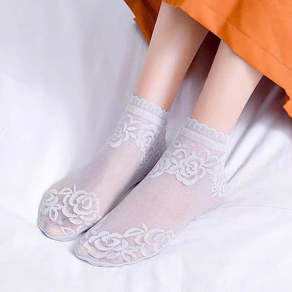 AROMA Vớ Ren Hoa Xuyên Thấu Thoáng Khí Thoải Mái Cho Nữ