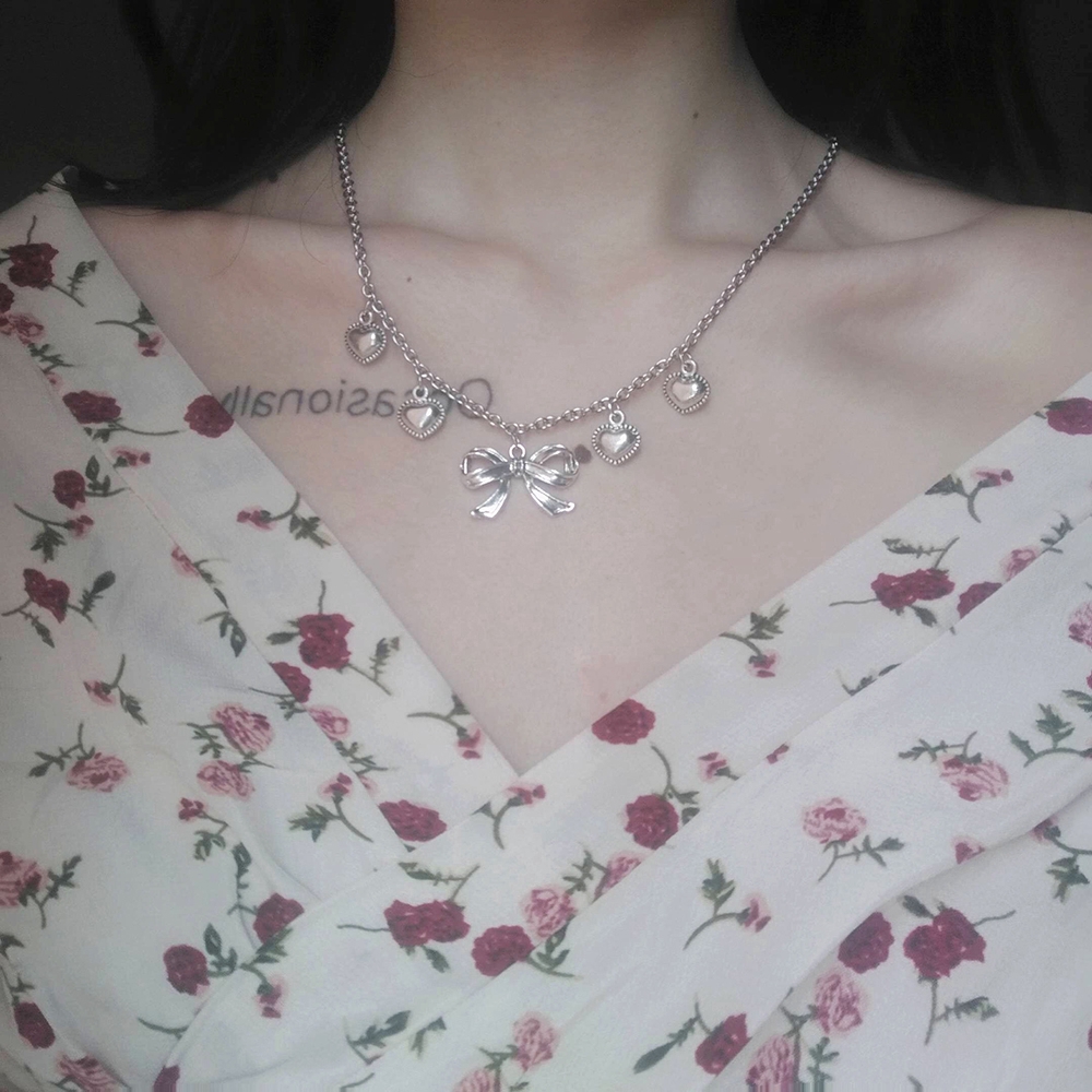 Dây Chuyền Choker Mặt Hình Nơ Xinh Xắn Cho Nữ