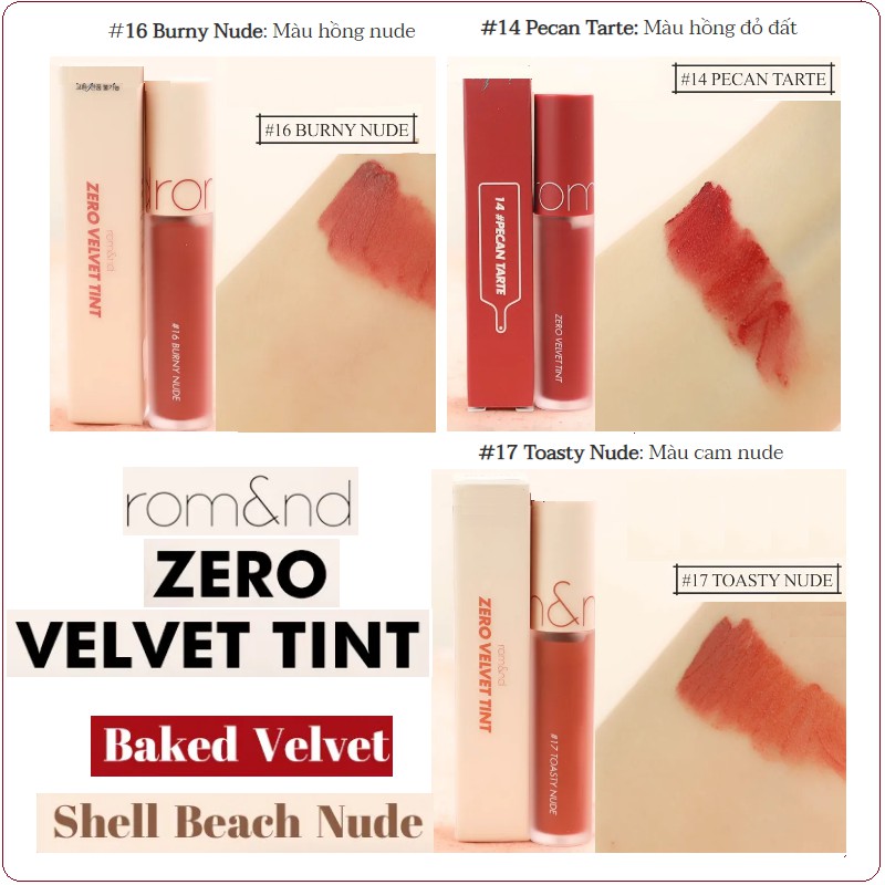 [CÓ SẴN] Son Kem Lì Romand Zero Velvet Tint - Phiên Bản Mới Nhất 2020