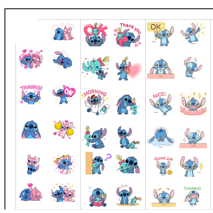 sticker stitch SI34 sticker hoạt hình cute hình dán dễ thương trang trí dán sổ dán điện thoại 1 tờ bullet journal