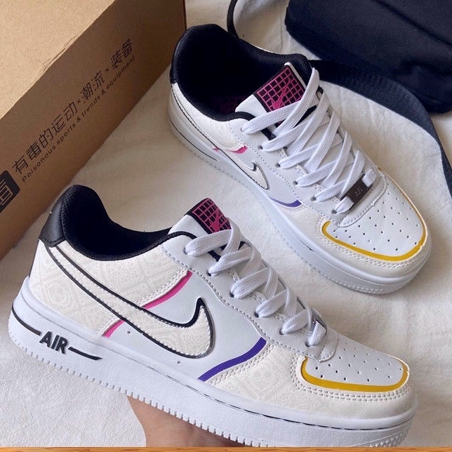 Giày thể thao Af1 Air Force No. 1 màu laser 3m thoáng khí thời trang