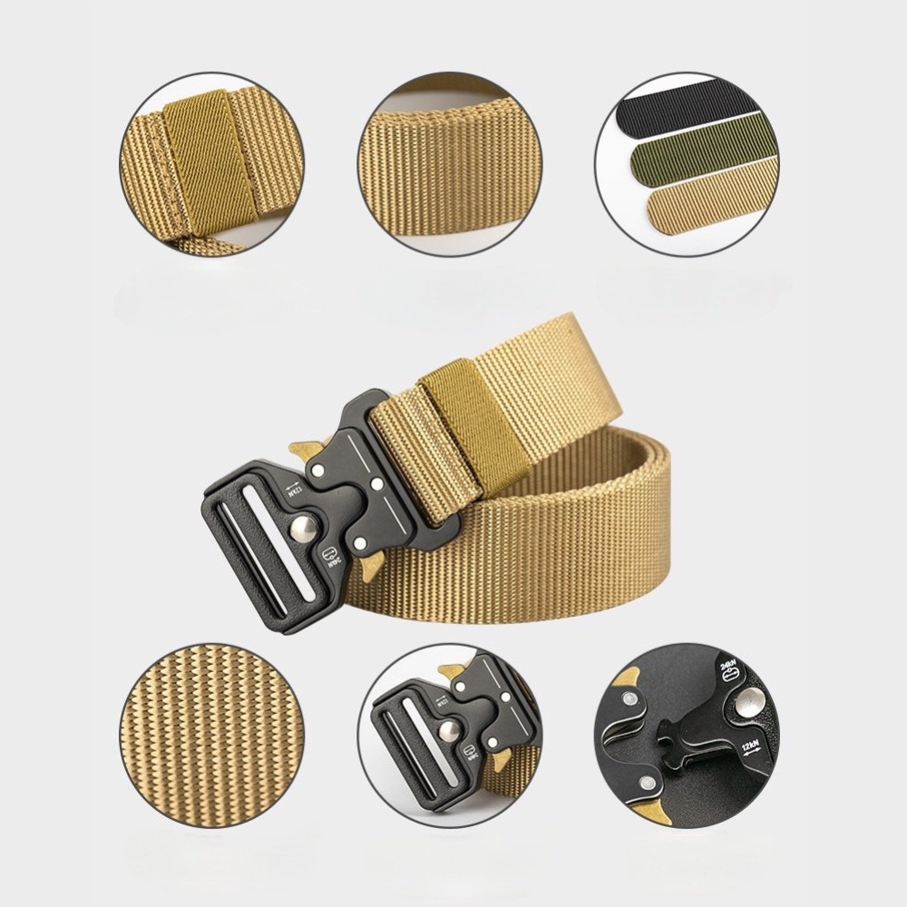 Thắt Lưng Nam, Dây Lưng Chiến Thuật Khóa Kim Loại 24kN