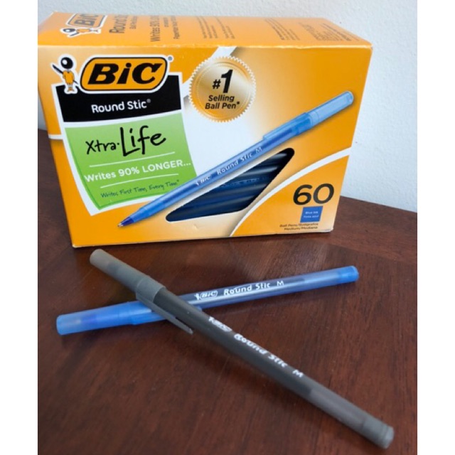 BÚT BIC round stic M pen tapping màu xanh
