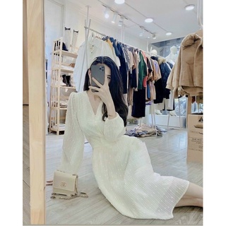 ( Hàng có sẵn ) Đầm midi tiểu thư tay dài 💯💯
