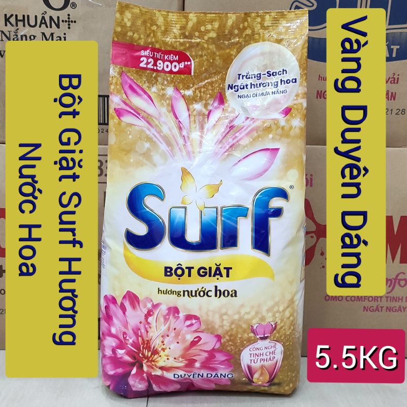 Bột Giặt Surf Hương Nước Xả Vải 5.8KG/Hương Nước Hoa 5.5KG.