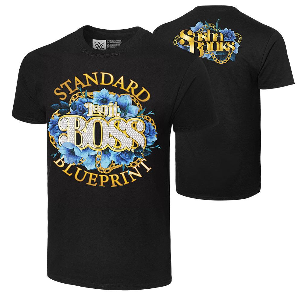 Sasha Banks Áo Thun Nam In Chữ "Standard Blueprint Legit Boss"