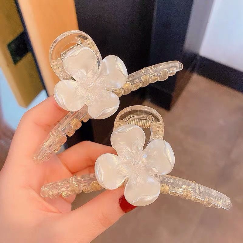 Kẹp tóc hoa 4 lá nhụy đá lấp lánh - Cặp tóc nữ đẹp cao cấp sang chảnh dễ thương ZAZA H004