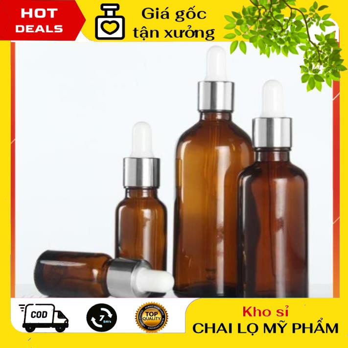 Lọ Chiết Serum ❤ GIÁ TẬN GỐC ❤ Lọ đựng tinh dầu 100ml bóp giọt Khoen Bạc / lọ chiết serum , phụ kiện du lịch