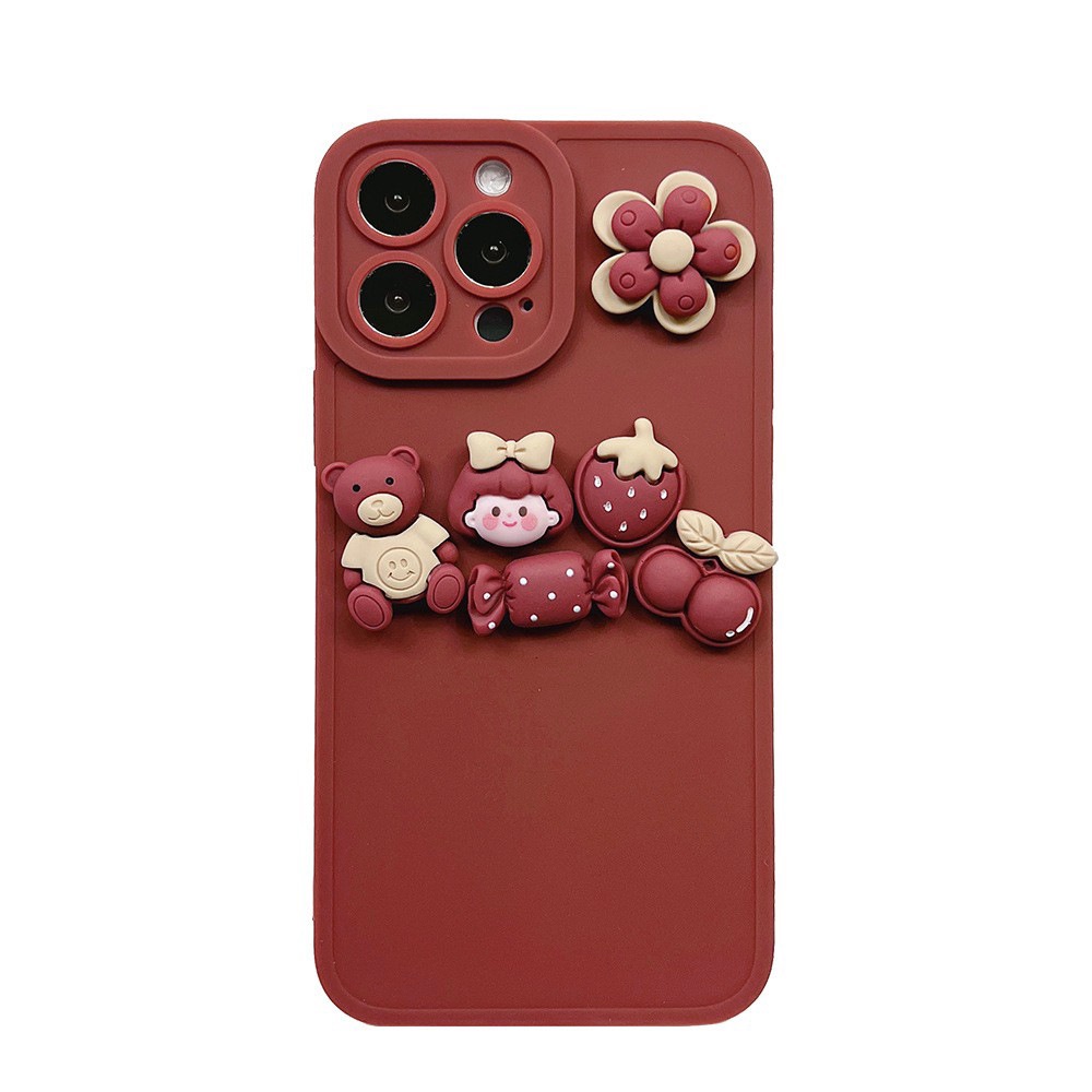 Dễ Thương Ốp Điện Thoại Silicon Mềm Hình Cô Gái Uống Rượu 3d Cho iphone 7 8 plus x xr xs 11 12 13 14 15 mini pro max