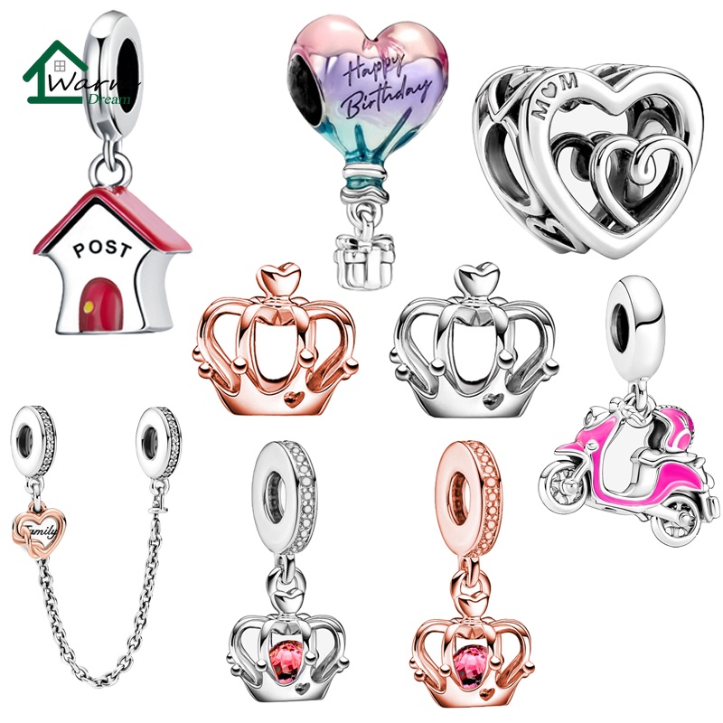 PANDORA Hạt Charm Bạc 925 Dùng Làm Trang Sức Cho Cặp Đôi DIY