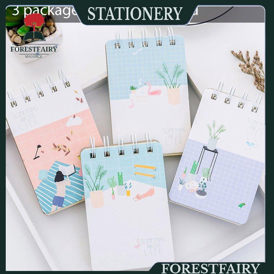 【0501】3pcs/Set Creative Coil Spiral Book Mini Portable Journal Diary Book Stationery