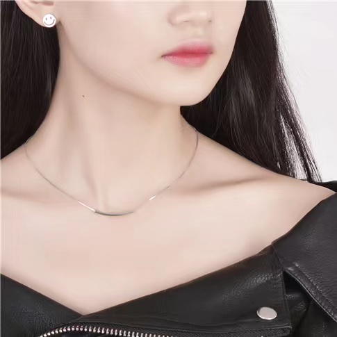 Vòng cổ Mạ Bạc 925 Thiết Kế Đơn Giản Phong Cách Âu Mỹ Cao Cấp