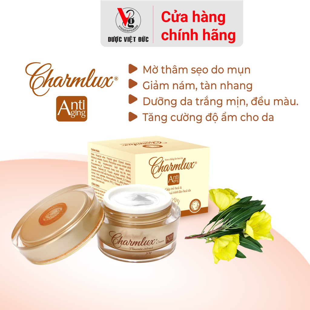 [Chính hãng - Dược Việt Đức] Kem chống lão hóa, trẻ hóa làn da Charmlux Anti-Aging - Hũ 30g