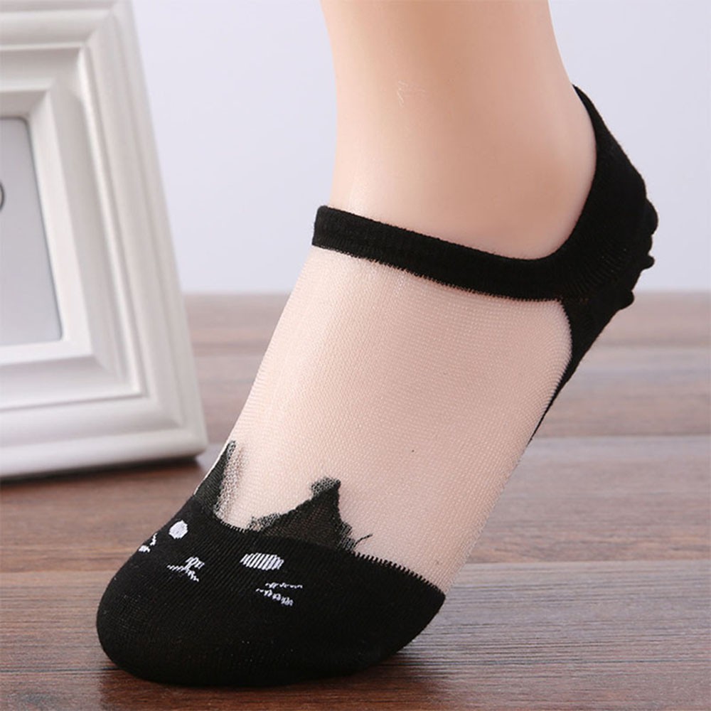 Tất cổ ngắn họa tiết chú mèo cực dễ thương