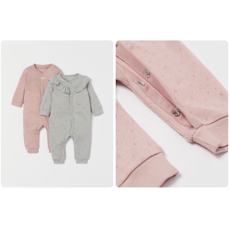Set gồm 2 áo liền quần điệu họa tiết nhí cho bé gái săn sale Uk sz 1.5-2y