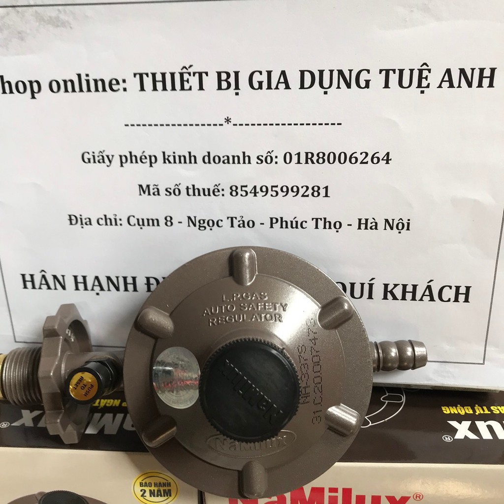 Van điều áp ngắt gas tự động Namilux NA 337S (CHÍNH HÃNG) + Dây gas hàn quốc + 02 ốc xiết