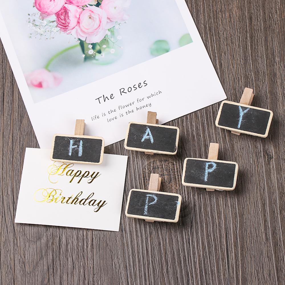 LAKAMIER Set 10 Bảng Đen Viết Phấn Mini Bằng Gỗ Dùng Để Ghi Chú Trang Trí Sân Vườn DIY