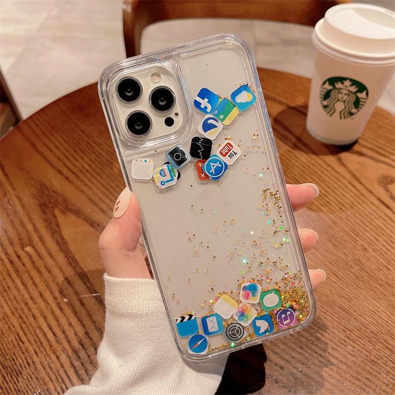 Ốp Điện Thoại Mềm Cát Chảy Chống Rơi Toàn Diện Đơn Giản Cho iPhone13 12 pro max xs/XR 6 7/8plus XR 11