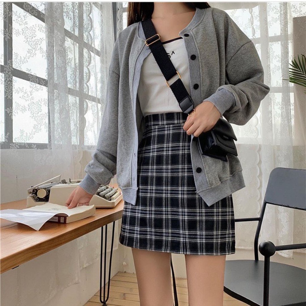 chân Váy chữ A  bigsize kẻ caro basic mix quanh năm áo thun áo kiểu đều xinh nha 🍬🍬 | BigBuy360 - bigbuy360.vn