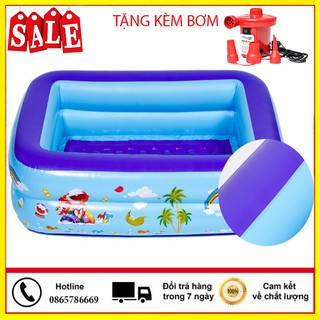 [TẶNG BƠM ĐIỆN] Bể Bơi Phao 1.2m bể bơi trẻ em hình chứ nhật , bê bơi cho bẻ 2 tầng