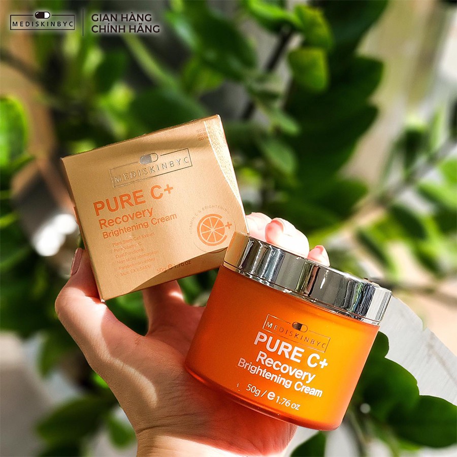Kem dưỡng ẩm vitamin C Mediskinbyc PURE C+ Cream hãng Seoulgroup 50g mờ thâm, trắng da