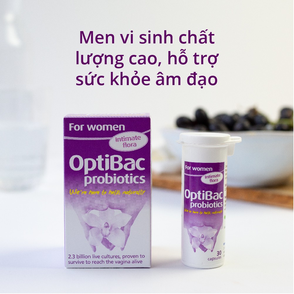 Men vi sinh OptiBac for Women ngăn ngừa viêm nhiễm vùng kín cho phụ nữ - Nhập khẩu UK - (30v/90 viên)