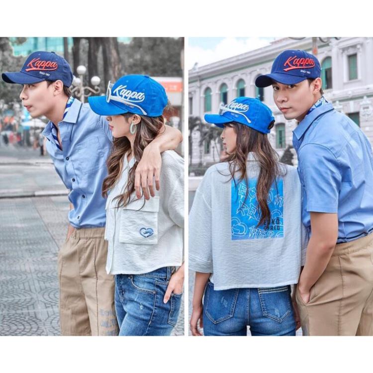 Nón lưỡi trai KAP PA logo đơn giản, cotton Hàn thoáng mát, quai cài khóa kim loại. ,chuẩn phom